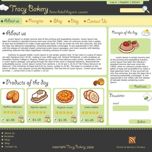 Bakery website with the title 'Bakery Template'