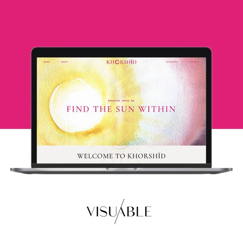 Yoga studio design with the title 'Brand Identity and Squarespace Website Design for a Boutique Yoga and Meditation Studio'