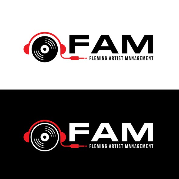 Headphone logo with the title 'Logo design concept for Fleming Artist Management'