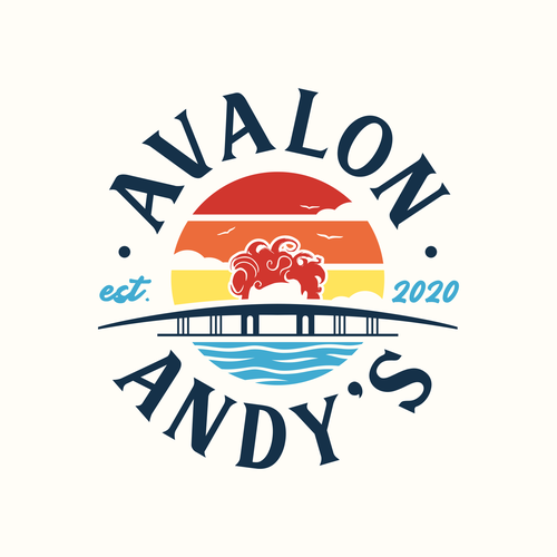 Cafe bar logo with the title 'Logo for seaside bar & grill'