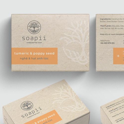 Soap packaging with the title 'Packaging design for Soapii'