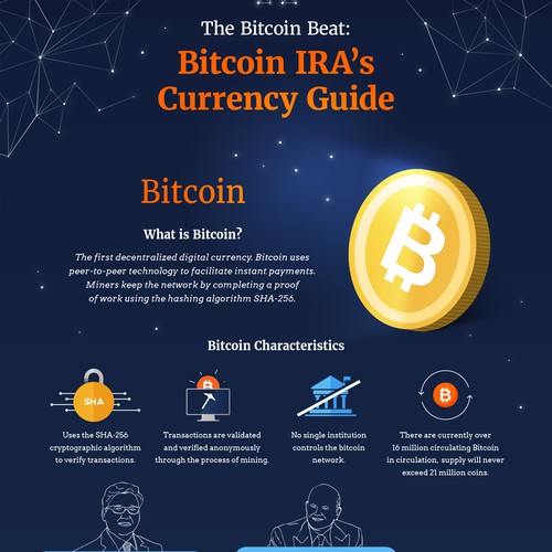 Coin design with the title 'Infographic for Bitcoin Company'