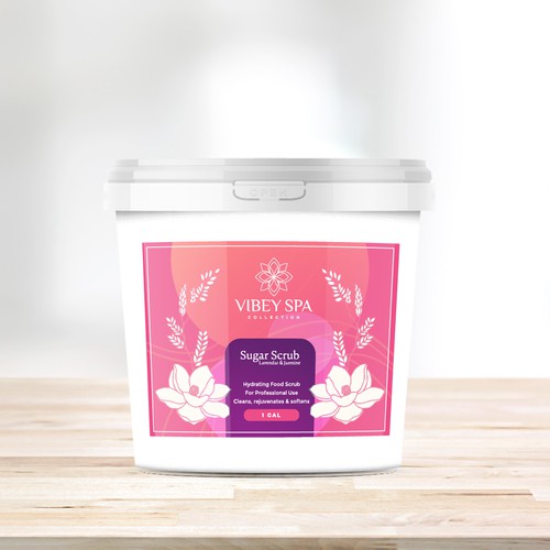 Bucket design with the title 'Bucket Label Design for Scrub'