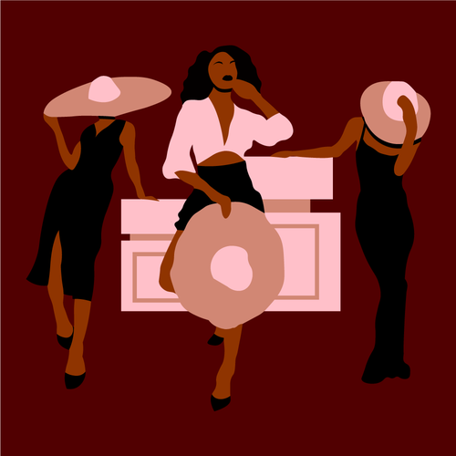 Girl design with the title 'Illustration'