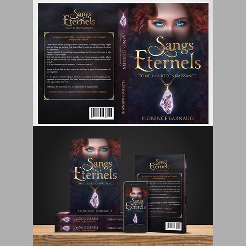 Paranormal book cover with the title 'contest: Créer une couverture pour la nouvelle saga "Sangs Eternels"'