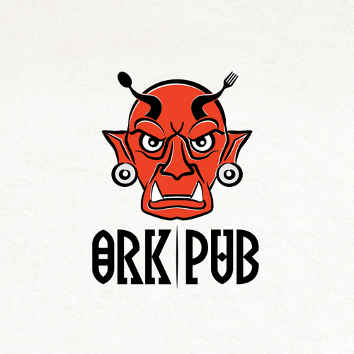 Pub brand with the title '"OrkPub" Logo Design for traditional PUB'