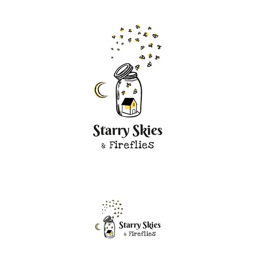 Mason logo with the title 'Logo concept for a rental cabin Starry Skies & Fireflies'