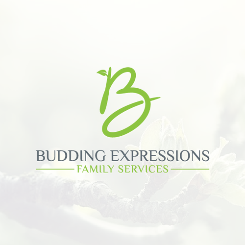 Bloom design with the title 'Logo designs for Budding Expressions Family Services'