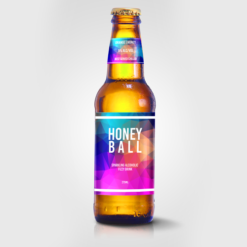 Pink label with the title 'Honey Ball'