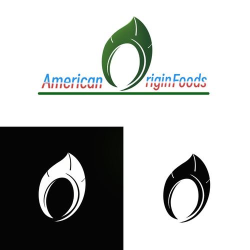 Digital art logo with the title 'Logo American Origin Foods'