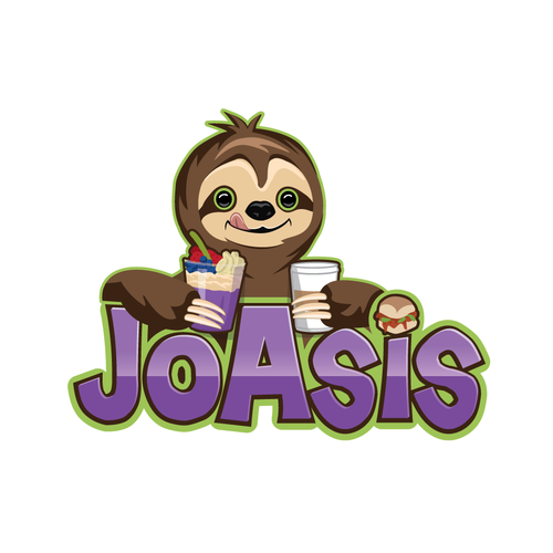 Fast food design with the title 'Brazilian chill logo featuring a happy sloth'