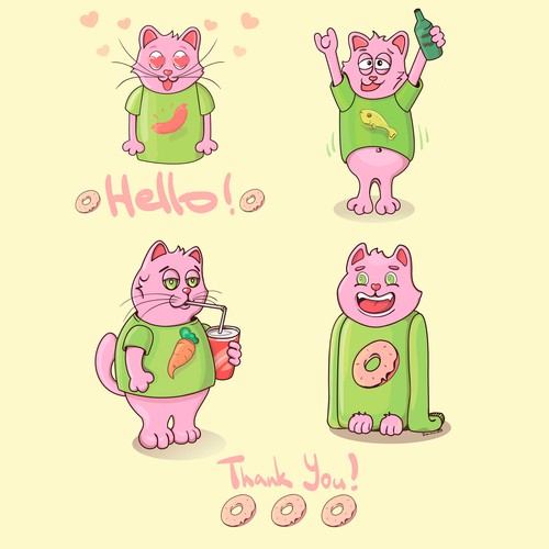 Cat design with the title 'Cool cat emojis'