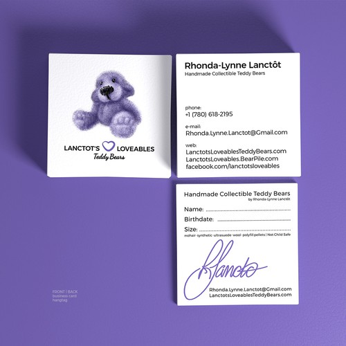 Bear brand with the title 'Business card and hangtag design for LLTBear'