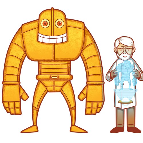 Robot illustration with the title 'Need pair of characters for roles of Cain and Avle (MUST BE ORIGINAL)'