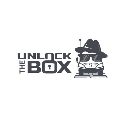Investigation logo with the title 'Bold, fun logo for a Truck Escape Game'