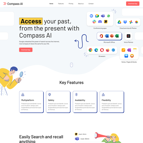 Artificial intelligence design with the title 'Design a website for a new AI search engine'