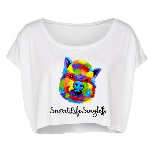 Pig t-shirt with the title 'Rainbow Pig'