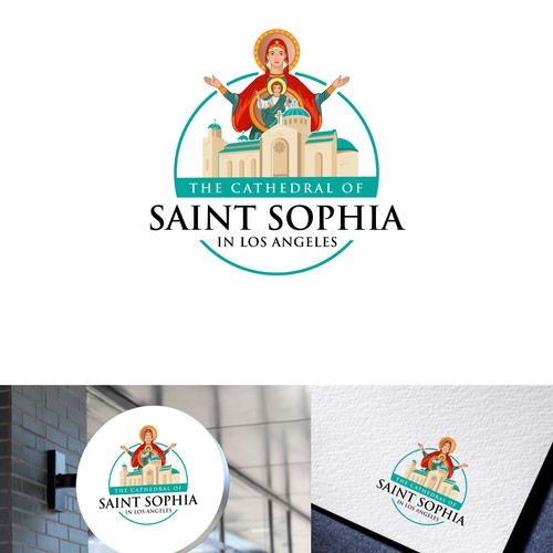 Cathedral logo with the title 'Saint Sophia Cathedral Illustrative Logo'