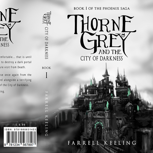 Fantasy design with the title 'The cover of the book by Thorne Grey of the author Farrell Keeling.'