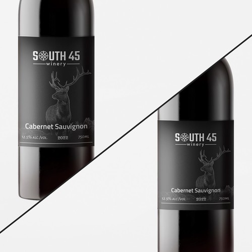 Black and white label with the title 'Label for wine'