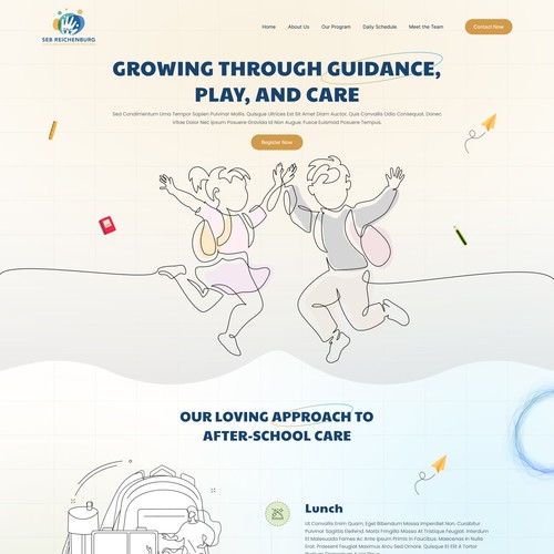 Education website with the title 'SEB Reichenburg, supplementary school care'