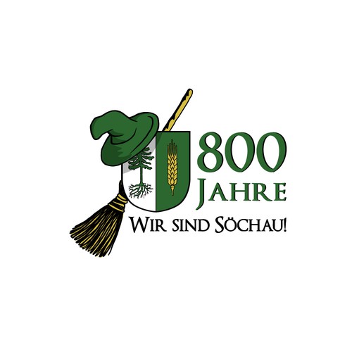 Witch logo with the title 'Logo for 800 anniversary for community Söchau, Styria in Austria'