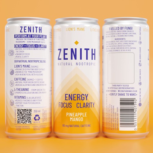 Can label with the title ' Can design for a functional nootropic energy drink'