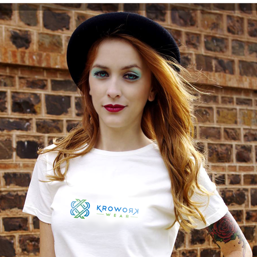 Keyboard design with the title 'Erstellt ein einprägendes junges Label für Berufsbekleidung. Create a young workwear label'