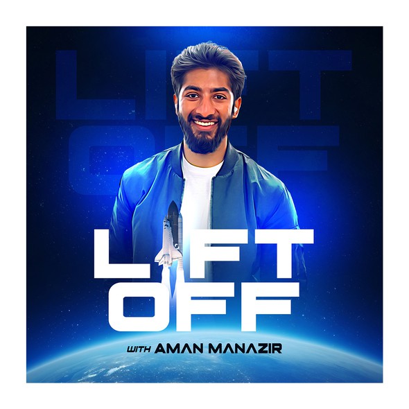 Podcast design with the title 'Lift Off Podcast Cover'