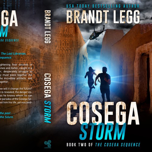 Suspense book cover with the title 'Cosega Storm - Book Two of The Cosega Sequence'