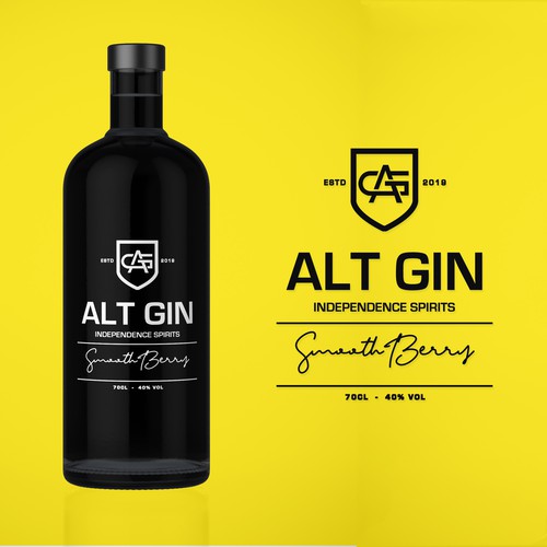 Gin label with the title 'Gin bottle design'