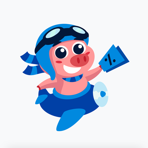 Pig illustration with the title 'Aviator Pig Mascot'