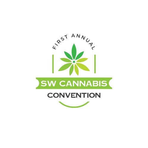 Cannabis leaf logo with the title 'Minimal logo for SW Cannabis Convention'