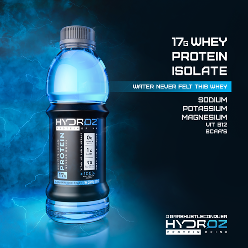 Rendering design with the title '3D Rendering of Protein drink'