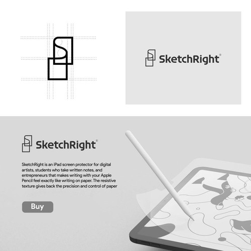 Screen design with the title 'sketchright'