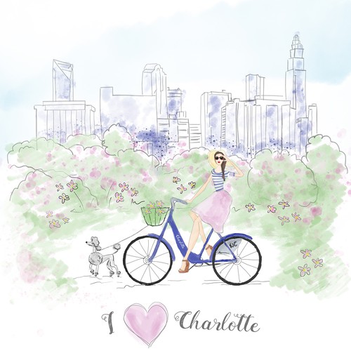 Bike t-shirt with the title 'Watercolor illustration'