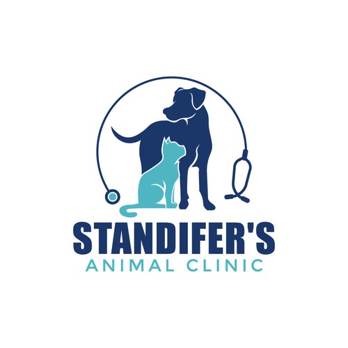 Stethoscope logo with the title 'standifer's animal clinic'