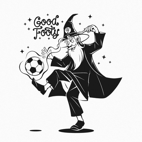 Witch design with the title 'Funny wizards'