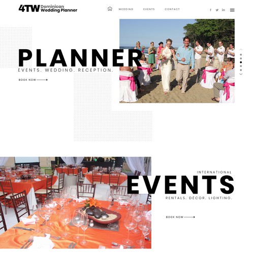 Wedding website with the title 'Wedding Event Planner'
