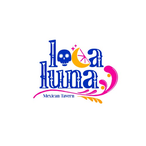Mexican restaurant design with the title 'Loca Luna Logo'