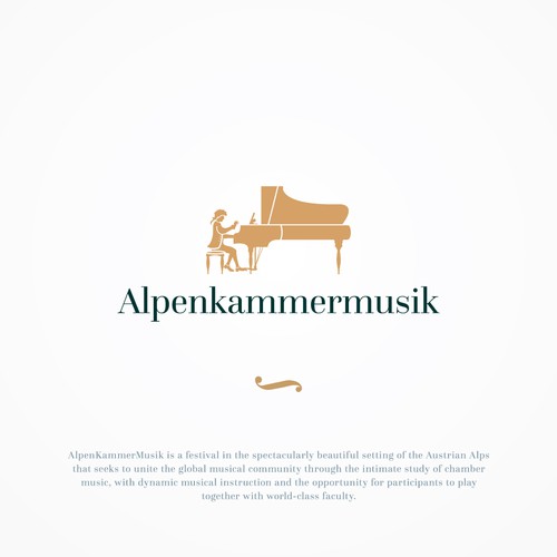 Piano design with the title 'Alpenkammermusik'