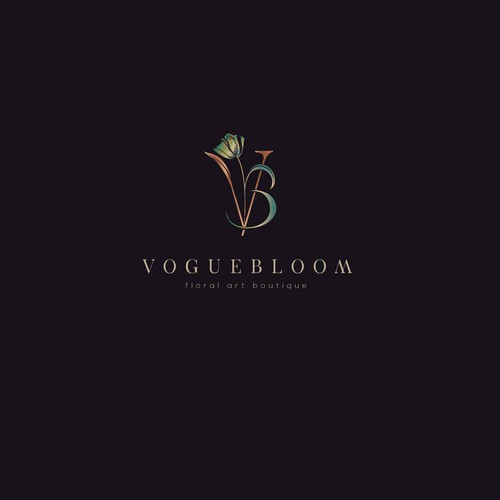 Artistic brand with the title 'Vogue Bloom monogram logo'