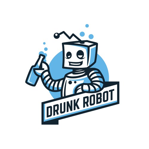 Video game design with the title 'Drunk Robot'