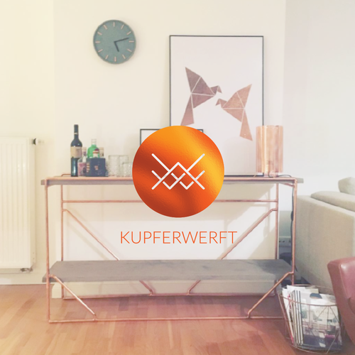 German logo with the title 'Logo for 'Kupferwerft', a copper and concrete furniture company.'