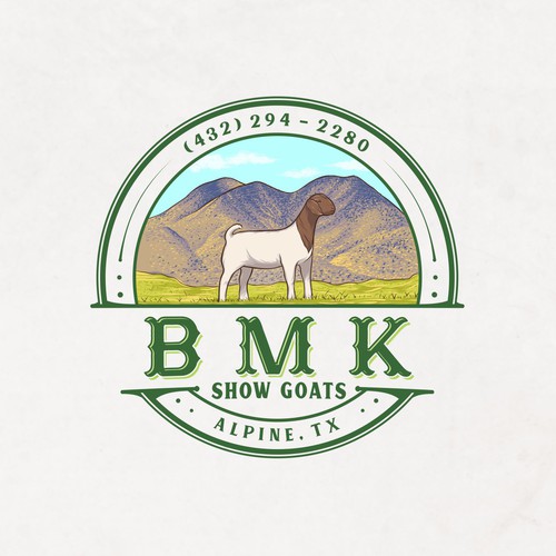 Mountain goat logo with the title 'BMK Show Goats'