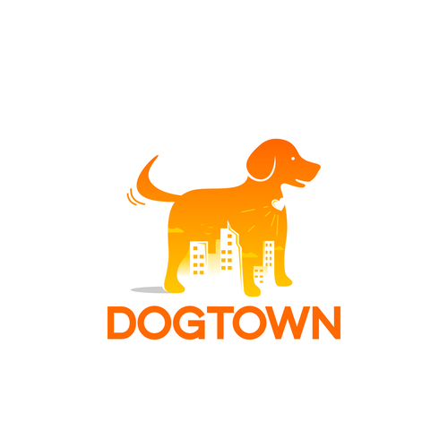 Pet care logo with the title 'DOGTOWN Dog daycare/day camp'