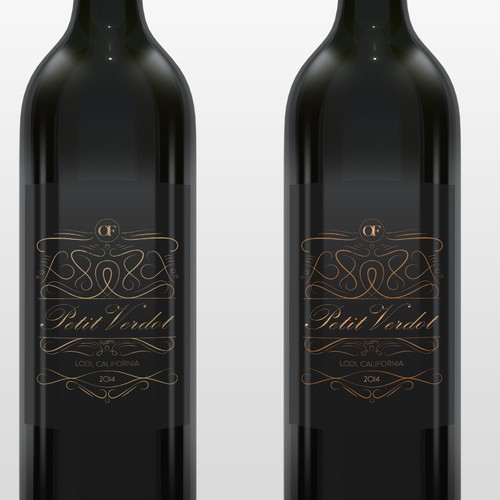 Copper design with the title 'Wine label'