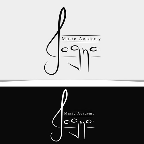 Notes design with the title 'Sogno - Music Academy'