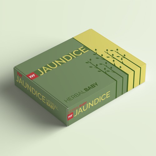 Herbal packaging with the title 'Minimalistic design for herbal baby bath'