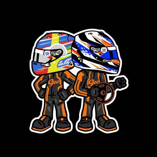 Rider design with the title 'Racing Logo Cartoon'